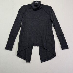 We The Free Free People Grey cowl turtle Neck High‎ Low Split Back Sweater small